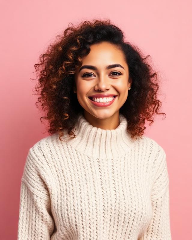 Woman with defined 3B curls